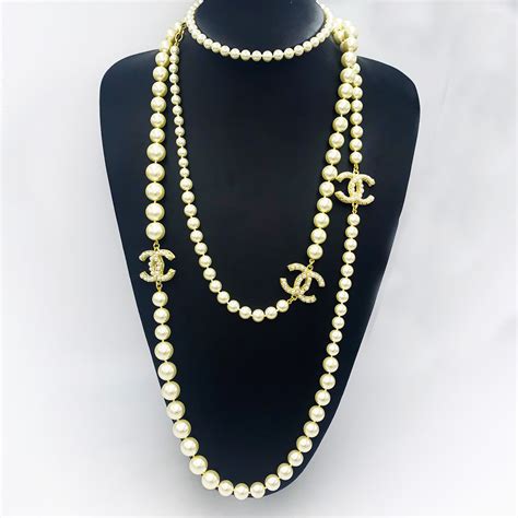 authentic chanel pearl necklace|authentic chanel necklace for sale.